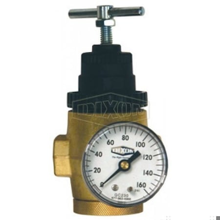 Dixon Norgren by 1 Series Non-Relieving Water Pressure Regulator with GC230 Gauge, 3/8 in PTF, 5 GPM Flow R43-301RG